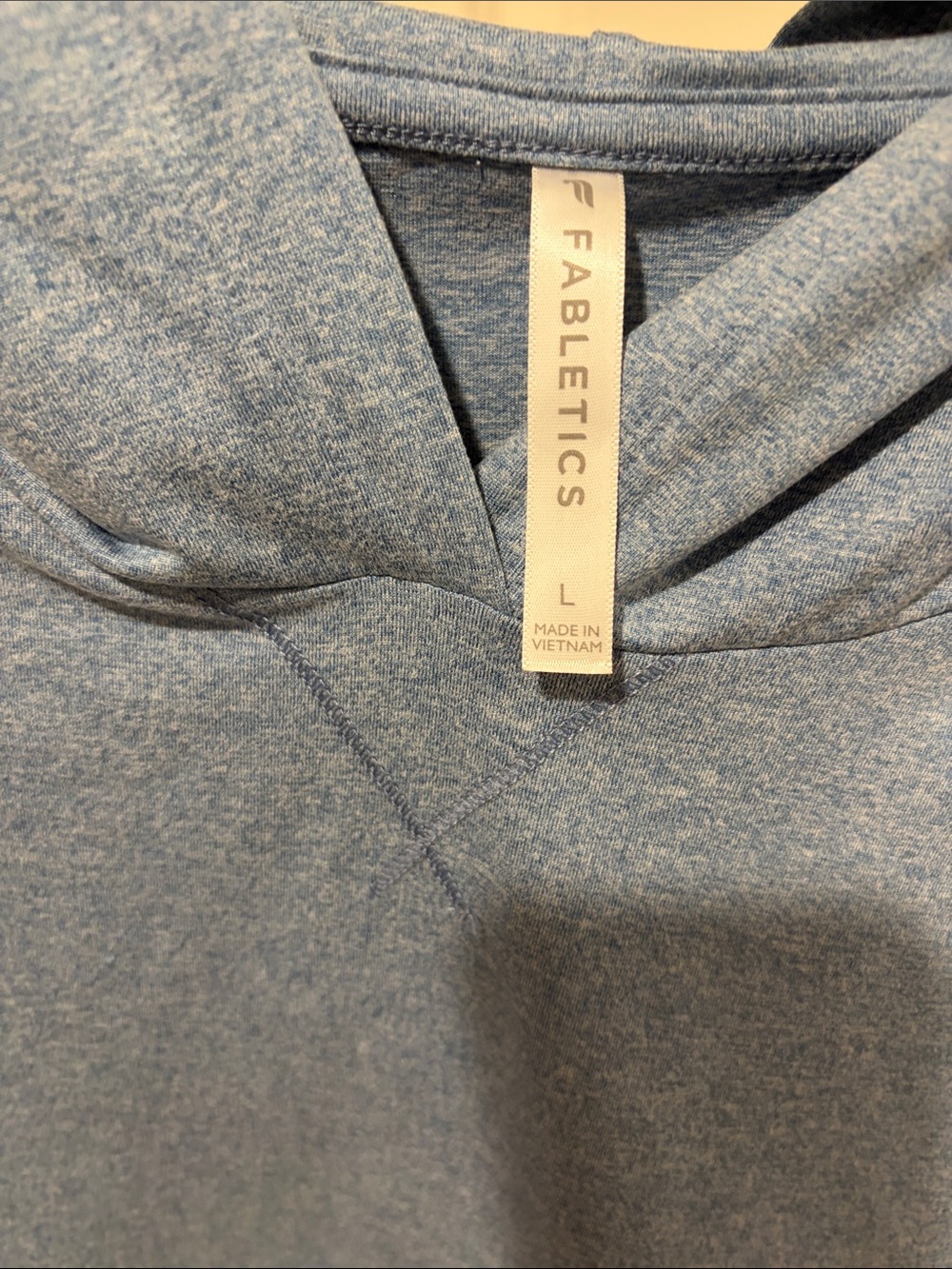 Fabletics Dusty Blue Cropped Hoodie Sweater - Picture 2 of 3